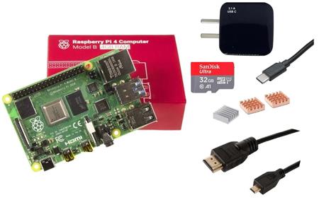 Kit Raspberry Pi 4 B 4gb Original + Fuente 3A + Disipadores + HDMI + Mem 32gb   RPI0078